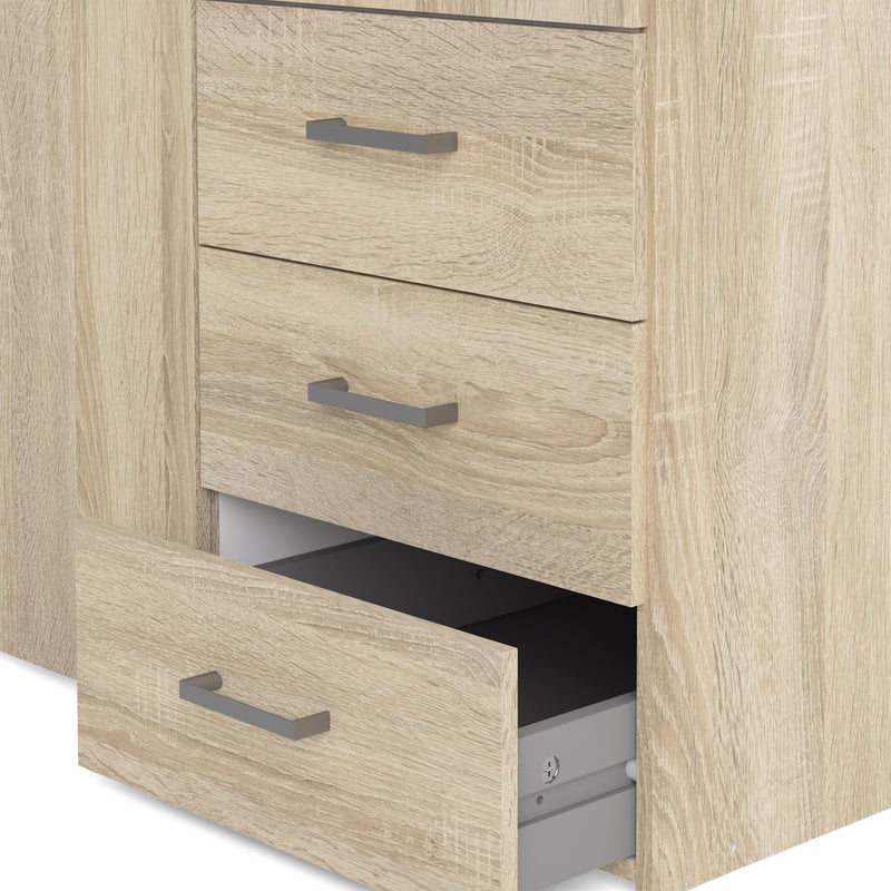 Space Wardrobe 3 Doors 3 Drawers 2000 – Oak – image 12