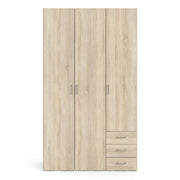Space Wardrobe 3 Doors 3 Drawers 2000 – Oak – image 2