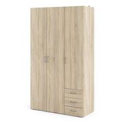 Space Wardrobe 3 Doors 3 Drawers 2000 – Oak – image 3