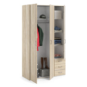 Space Wardrobe 3 Doors 3 Drawers 2000 – Oak – image 5
