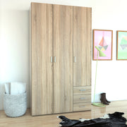 Space Wardrobe 3 Doors 3 Drawers 2000 – Oak – image 6