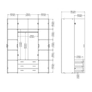 Space Wardrobe 4 Doors 3 Drawers 2000 – White – image 10