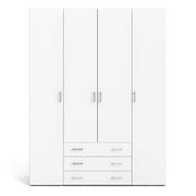 Space Wardrobe 4 Doors 3 Drawers 2000 – White – image 2
