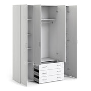 Space Wardrobe 4 Doors 3 Drawers 2000 – White – image 4