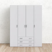 Space Wardrobe 4 Doors 3 Drawers 2000 – White – image 7