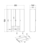 Space Wardrobe 4 Doors 3 Drawers 2000 – Oak – image 11
