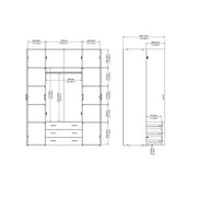 Space Wardrobe 4 Doors 3 Drawers 2000 – Oak – image 12