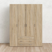 Space Wardrobe 4 Doors 3 Drawers 2000 – Oak – image 7