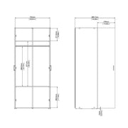 Space Wardrobe 2 Doors White 1750 – image 11