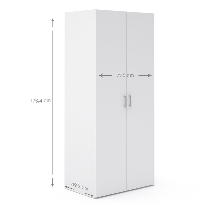 Space Wardrobe 2 Doors White 1750 – image 9
