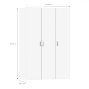 Space Wardrobe 3 Doors White 1750 – image 12