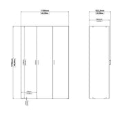 Space Wardrobe 3 Doors White 1750 – image 13