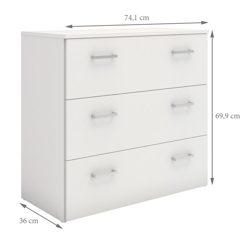 Space Chest of 3 Drawers – White – image 12