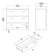 Space Chest of 3 Drawers – White – image 13