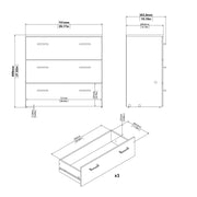 Space Chest of 3 Drawers – Oak – image 14
