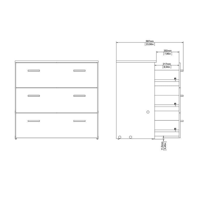 Space Chest of 3 Drawers – Oak – image 15