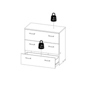 Space Chest of 3 Drawers – Oak – image 16