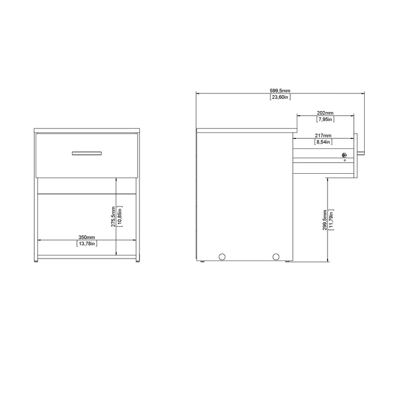Space Bedside 1 Drawer – Oak – image 12