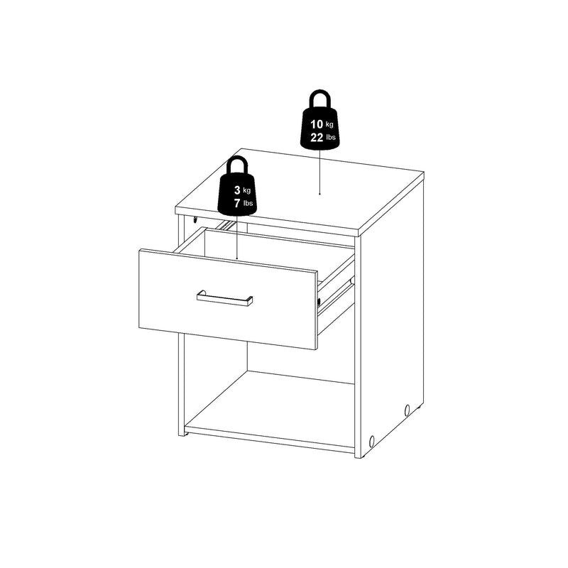 Space Bedside 1 Drawer – Oak – image 13