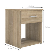 Space Bedside 1 Drawer – Oak – image 9