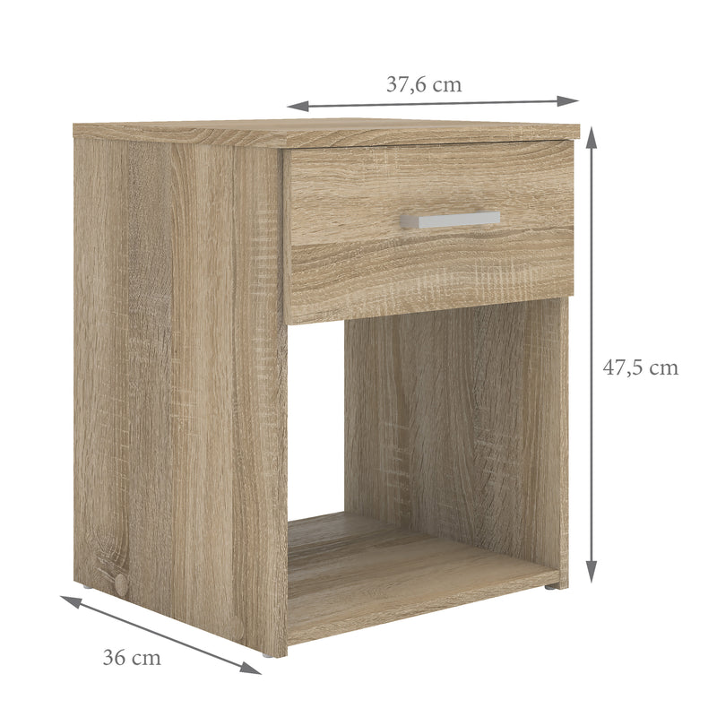 Space Bedside 1 Drawer – Oak – image 9
