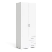 Space Wardrobe 2 Doors 3 Drawers 2000 – White – image 1