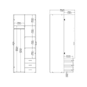 Space Wardrobe 2 Doors 3 Drawers 2000 – White – image 11