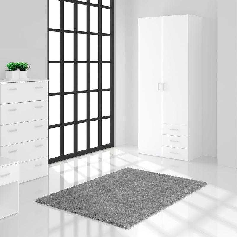 Space Wardrobe 2 Doors 3 Drawers 2000 – White – image 6