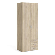 Space Wardrobe 2 Doors 3 Drawers 2000 – Oak – image 1