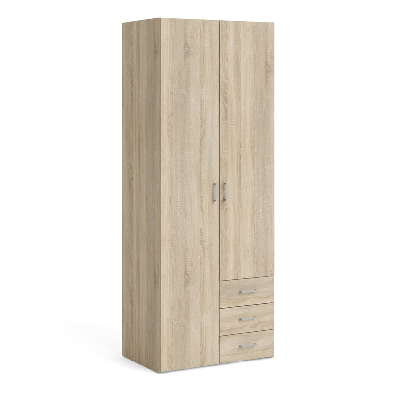 Space Wardrobe 2 Doors 3 Drawers 2000 – Oak – image 1