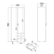 Space Wardrobe 2 Doors 3 Drawers 2000 – Oak – image 13