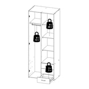 Space Wardrobe 2 Doors 3 Drawers 2000 – Oak – image 15