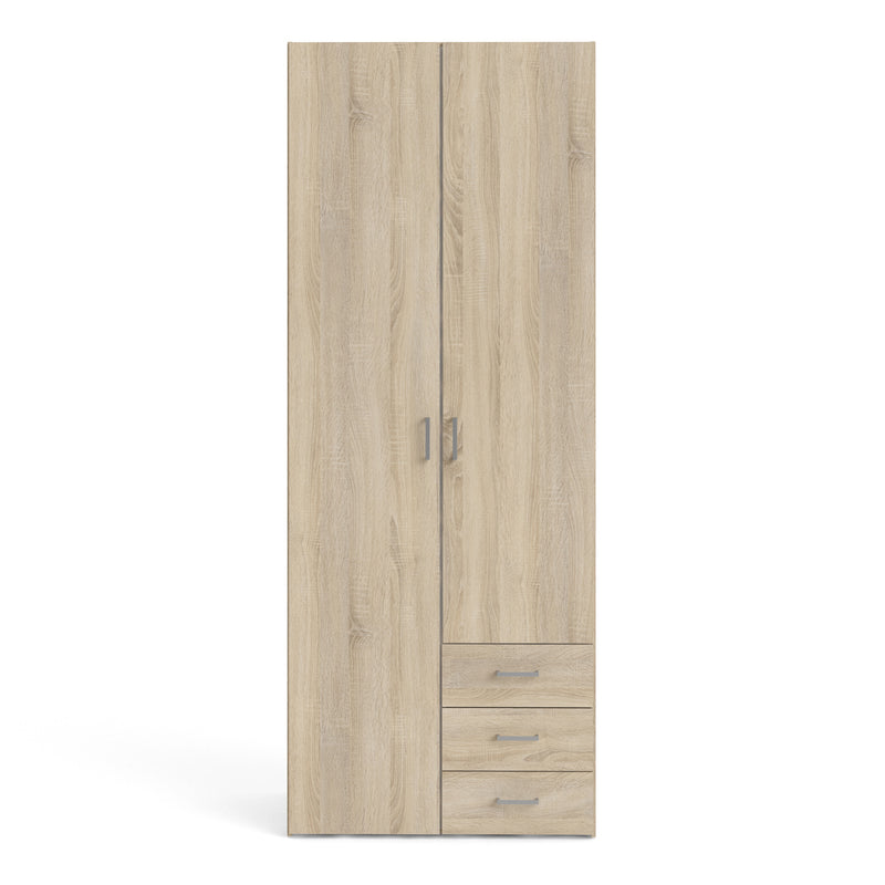 Space Wardrobe 2 Doors 3 Drawers 2000 – Oak – image 2