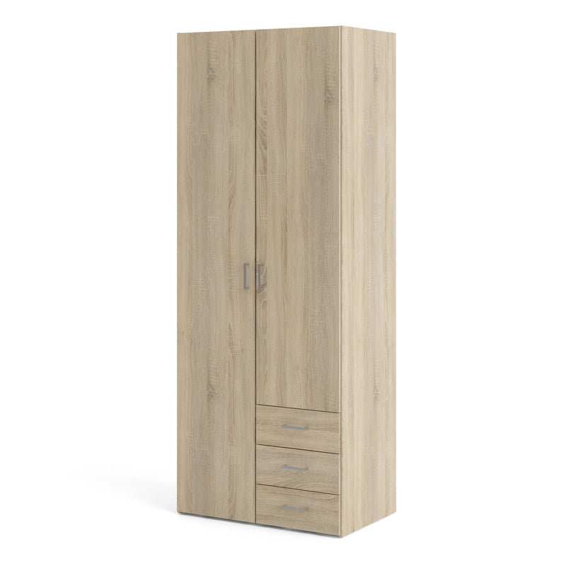 Space Wardrobe 2 Doors 3 Drawers 2000 – Oak – image 3