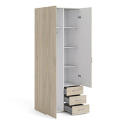 Space Wardrobe 2 Doors 3 Drawers 2000 – Oak – image 4