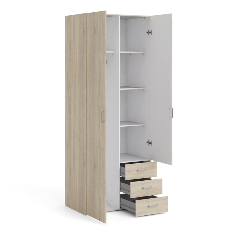 Space Wardrobe 2 Doors 3 Drawers 2000 – Oak – image 4