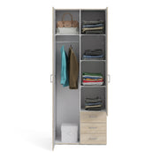 Space Wardrobe 2 Doors 3 Drawers 2000 – Oak – image 6