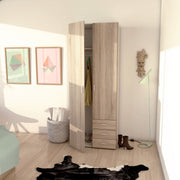Space Wardrobe 2 Doors 3 Drawers 2000 – Oak – image 7