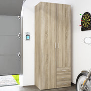 Space Wardrobe 2 Doors 3 Drawers 2000 – Oak – image 8