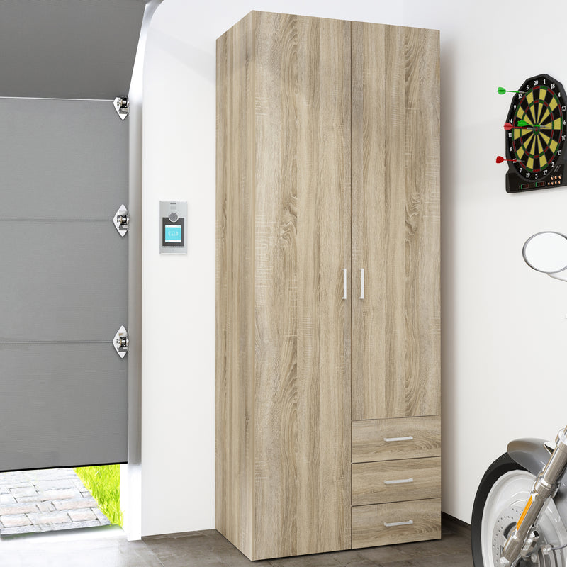 Space Wardrobe 2 Doors 3 Drawers 2000 – Oak – image 8