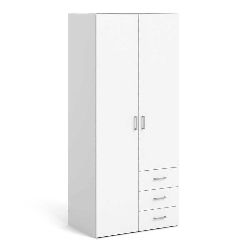 Space Wardrobe 2 Doors 3 Drawers White 1750 – image 1
