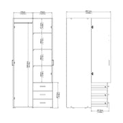Space Wardrobe 2 Doors 3 Drawers White 1750 – image 12