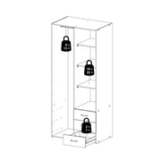 Space Wardrobe 2 Doors 3 Drawers White 1750 – image 13