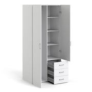 Space Wardrobe 2 Doors 3 Drawers White 1750 – image 4