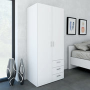 Space Wardrobe 2 Doors 3 Drawers White 1750 – image 6