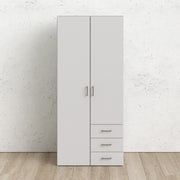Space Wardrobe 2 Doors 3 Drawers White 1750 – image 7