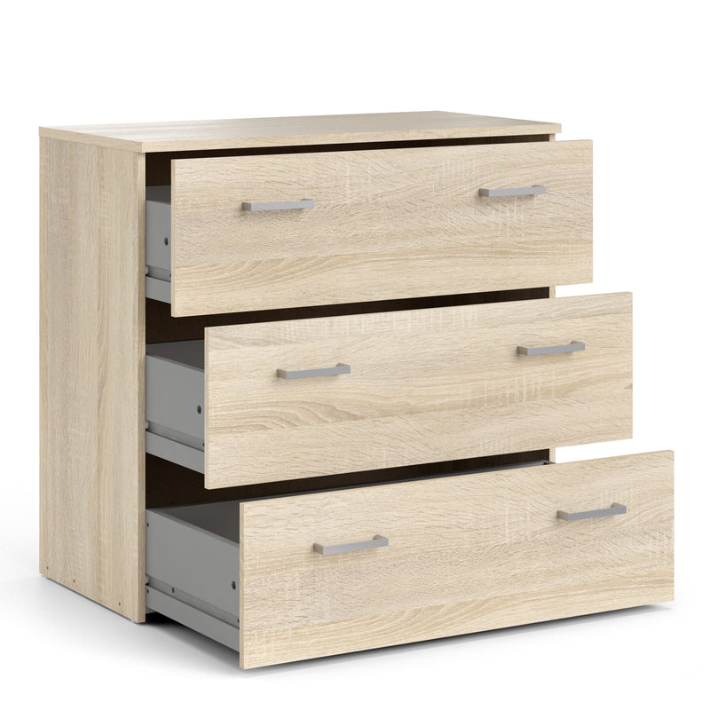 Space Package - Bedside 1 Drawer + Chest of 3 Drawers + Wardrobe with 2 Doors + 1 Drawer in Oak – image 7