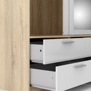 Line Wardrobe 3 Doors 6 Drawers in Oak with White High Gloss – image 11
