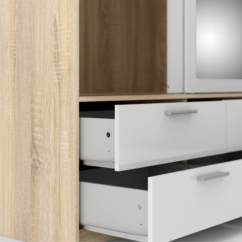 Line Wardrobe 3 Doors 6 Drawers in Oak with White High Gloss – image 11
