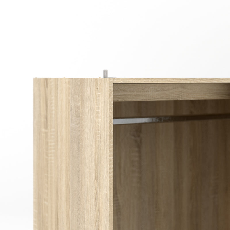 Line Wardrobe 3 Doors 6 Drawers in Oak with White High Gloss – image 9